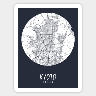 Kyoto, Japan City Map - Full Moon Sticker